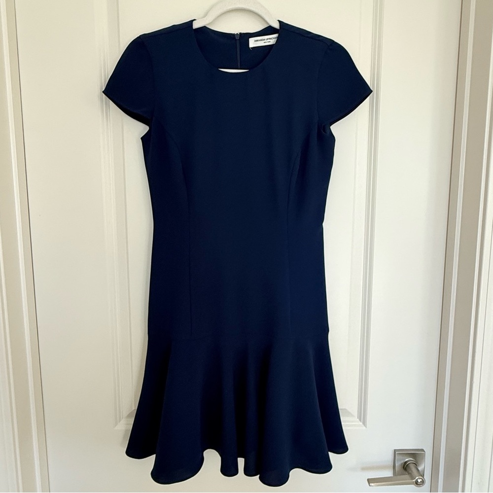 Amanda Uprichard Navy Blue Sheath Flare Mini Dress